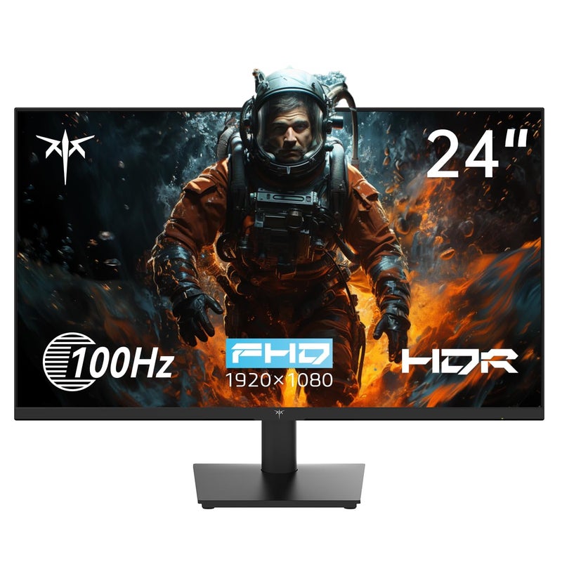 KTC 24 Inch 1080P Full HD Computer Monitor, 100Hz HDR10 Frameless Gaming Monitor with Freesync, HDMI & VGA Ports PC Monitor for Working, VESA, Tilt Adjustable, Eye Care - Image 1