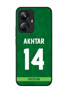 Cover for Realme 10 Pro Plus 5G Case , Rugged Black Slim fit Flexible Thin Protective Phone Cases - Player Name - Shoaib Akhtar, Jersey Number- 14