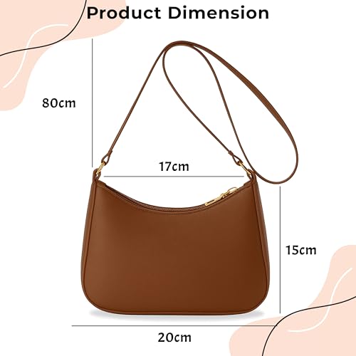 Kraptick Hand Bag – Stylish Small Shoulder Bag for Women, Mini Shoulder Purse, Casual Lightweight Sling Bag for Women, Crossbody Bag for Ladies, Women’s Travel Handbag (Brown) - Image 3