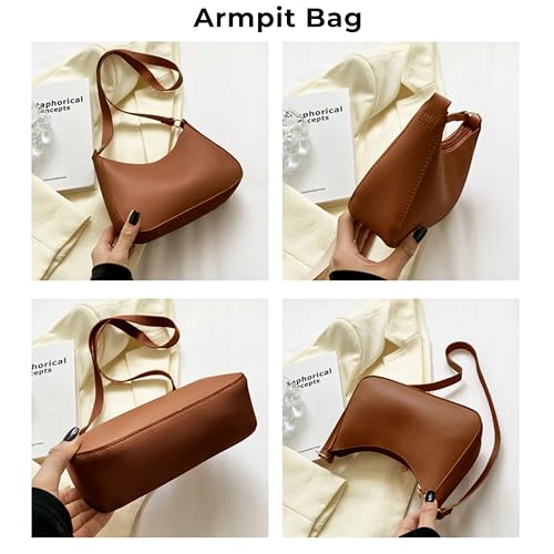 Kraptick Hand Bag – Stylish Small Shoulder Bag for Women, Mini Shoulder Purse, Casual Lightweight Sling Bag for Women, Crossbody Bag for Ladies, Women’s Travel Handbag (Brown) - Image 2