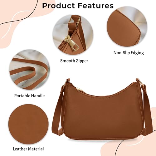 Kraptick Hand Bag – Stylish Small Shoulder Bag for Women, Mini Shoulder Purse, Casual Lightweight Sling Bag for Women, Crossbody Bag for Ladies, Women’s Travel Handbag (Brown) - Image 4