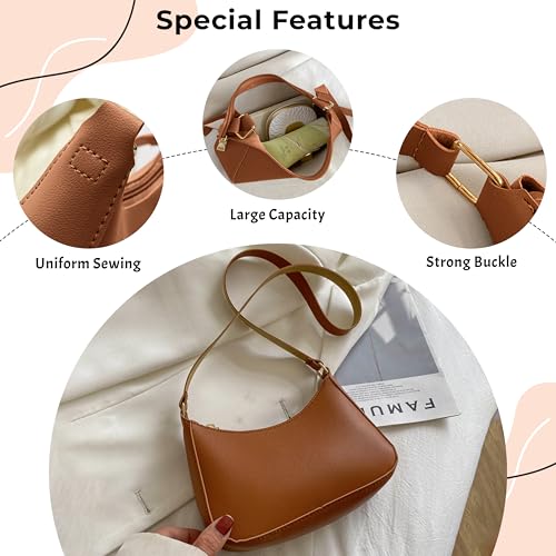 Kraptick Hand Bag – Stylish Small Shoulder Bag for Women, Mini Shoulder Purse, Casual Lightweight Sling Bag for Women, Crossbody Bag for Ladies, Women’s Travel Handbag (Brown) - Image 5