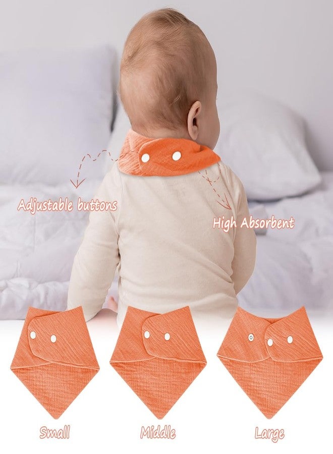 Aolso Muslin Baby Bibs, 10PCS Baby Bandana Drool Bibs, 100% Soft Anti-Penetration Snap Muslin Cotton Bib for Girls and Boys, Strong Water Absorption for Drooling and Teething - Image 3