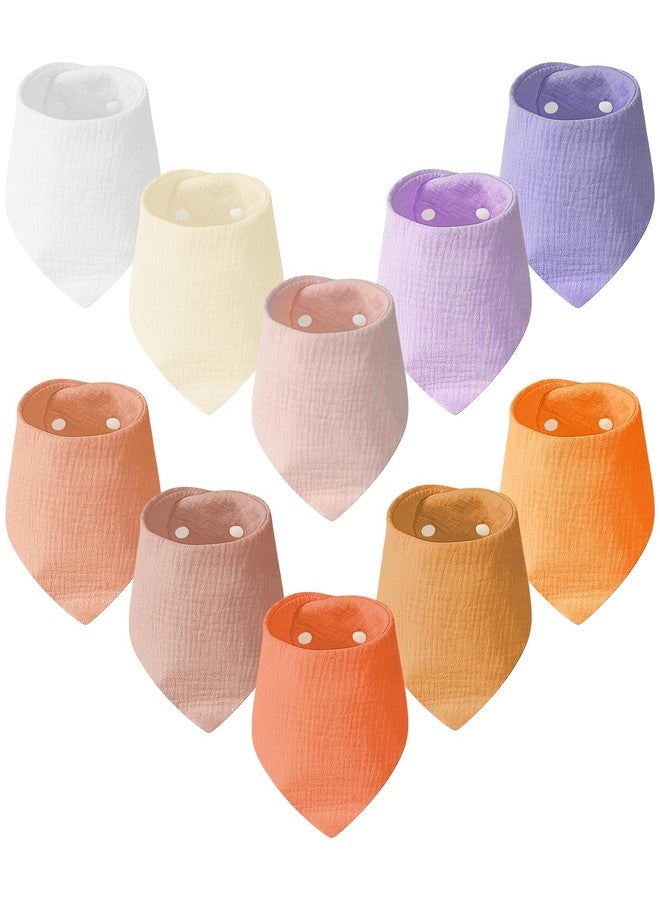 Aolso Muslin Baby Bibs, 10PCS Baby Bandana Drool Bibs, 100% Soft Anti-Penetration Snap Muslin Cotton Bib for Girls and Boys, Strong Water Absorption for Drooling and Teething - Image 1