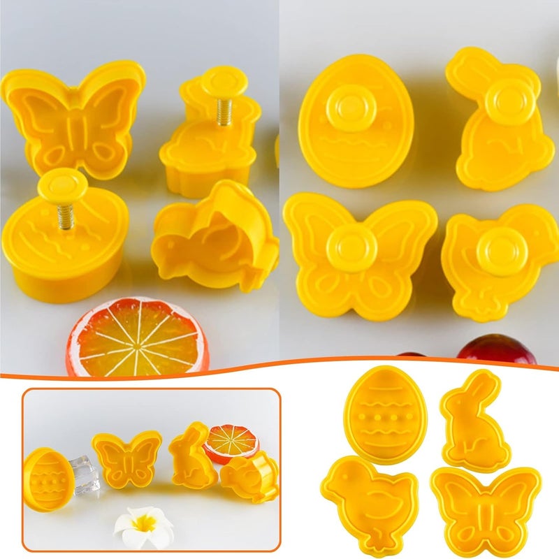 cheekyglo Pastry/Cookie/Fondant Stampers,4-Piece Set Easter Day Cookie Set Tools - Image 2