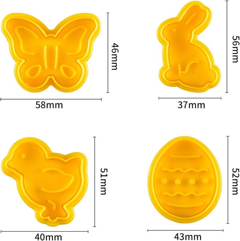 cheekyglo Pastry/Cookie/Fondant Stampers,4-Piece Set Easter Day Cookie Set Tools - Image 3