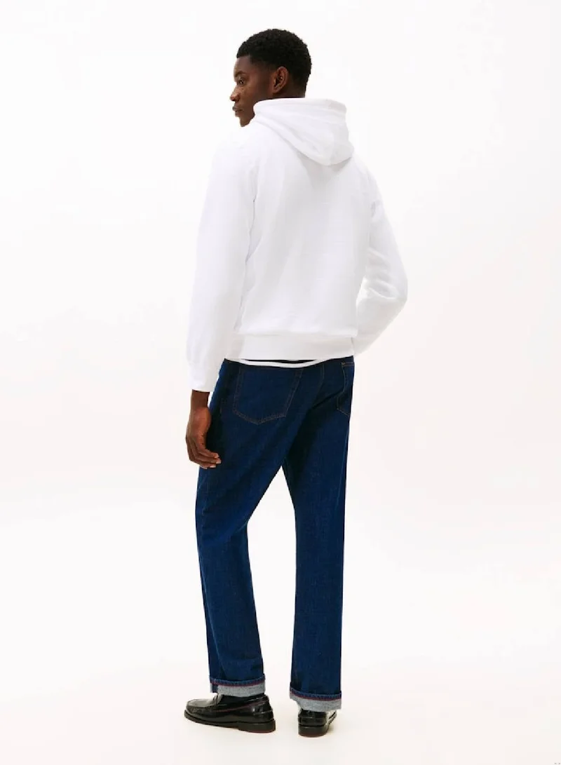 Tommy Hilfiger white Fleece Drawstring Hoody for Men | Best Price UAE