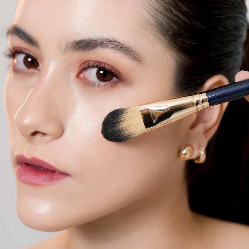 BEILI Foundation Brush Set for Liquid Mask Concealer Makeup Flat Foundation Makeup Brushes for Liquid Cream Foundation Powder Buffing Blending Premium Face Makeup Brushes(2Pcs) - Image 3