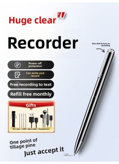 Generic Recording Pen Professional High Definition Noise Reduction Portable Student Class Equipment Lawyer Special Artifact Recording And Playing All-in-One Machine-Body Color:[pen-shaped Recorder Pen]-Memory Capacity:4g [about 35-hour High-definition Lossless Recording] - Apple Package: [host + Apple Mobile Phone Downloader + Free Recording To Text + Three-year Warranty]  - Image 1