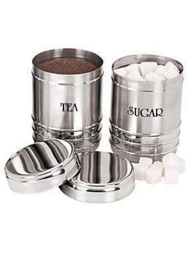 Kuber Industries 2 Pieces Stainless Steel Tea, Sugar Container Set, 500 Ml (Silver) -CTKTC038136, Standard - Image 2