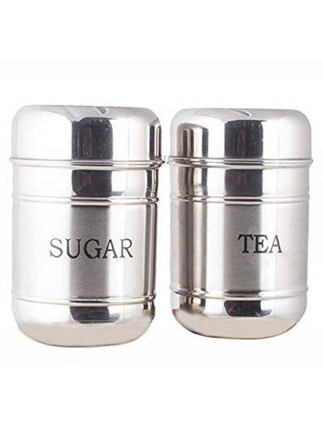 Kuber Industries 2 Pieces Stainless Steel Tea, Sugar Container Set, 500 Ml (Silver) -CTKTC038136, Standard - Image 1