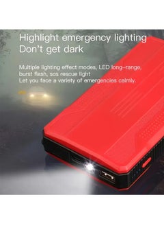 NIBEMINENT 12V Portable Emergency Car Starter: Car Emergency Start Power Air Pump Portable Battery Ignition Starter Lighting Car Air Pump Tire Car Inflator Red  - Image 4