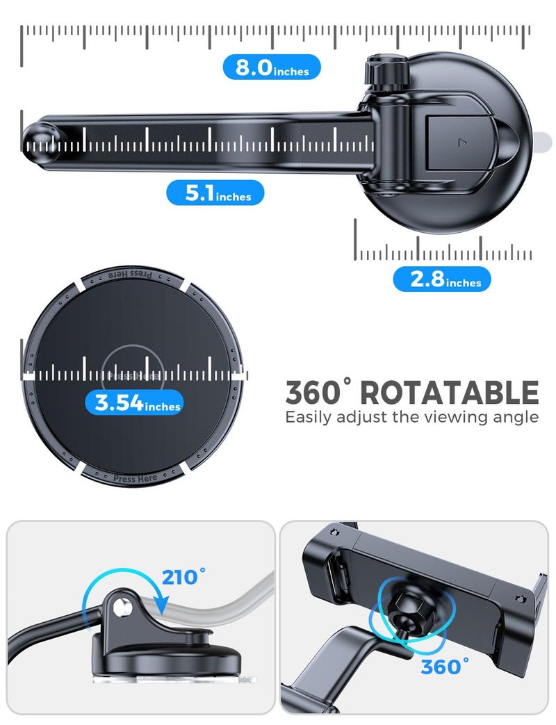 eSamcore Tablet Holder for Car Dashboard, Windshield Mount Holder for iPad & Foldable Phone Stand with Stable 360Â° Adjustable Clamp Car Gadgets & Accessories for iPad Air Pro Mini All 6â€-11â€ Devices - Image 5