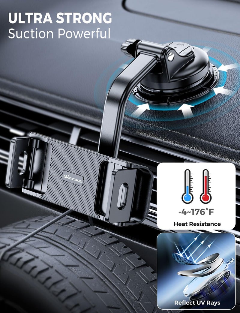 eSamcore Tablet Holder for Car Dashboard, Windshield Mount Holder for iPad & Foldable Phone Stand with Stable 360Â° Adjustable Clamp Car Gadgets & Accessories for iPad Air Pro Mini All 6â€-11â€ Devices - Image 3