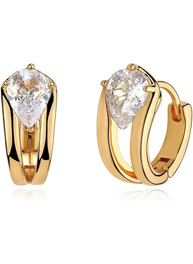 Mevecco Women Huggie Earrings Gold Hoop Sleeper 14K Gold Filled Small Simple Handmade Hypoallergenic Everyday Jewelry - Image 1