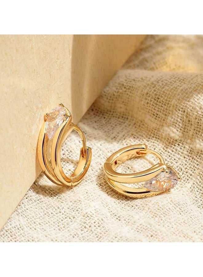 Mevecco Women Huggie Earrings Gold Hoop Sleeper 14K Gold Filled Small Simple Handmade Hypoallergenic Everyday Jewelry - Image 5