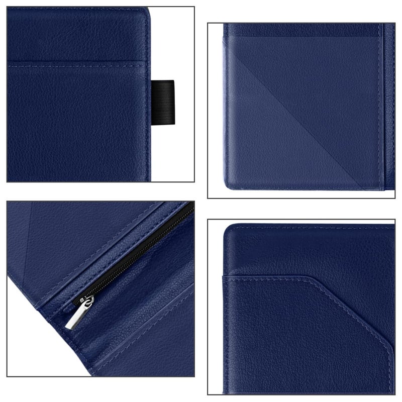 WAVEYU Cute Server Books for Waitress Waiter, Leather Guest Book Note Pad with Zipper, Money Organizer Wallet, Cash Check Bill Receipt Holder Presenter, 8x5 inch, Mandala - Image 3