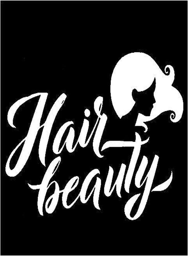 ARWY® Wall Decal Beauty Hair Salon | Salon Wall Stickers for Women | Manicure Cosmetic Eyelashes Pattern Art Mural Vinyl Stickers Art Beauty Salon (Red) Size:-Length 50Cm. X Wide 70 cm. (White)