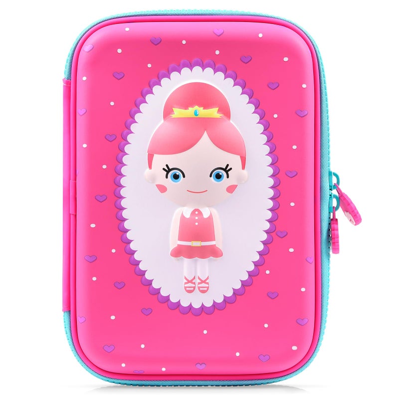 rockpapa HighCapacity Princess Pencil Case Pencil Box Storage Box for School Students Girls Teens Kids Toddlers Pink