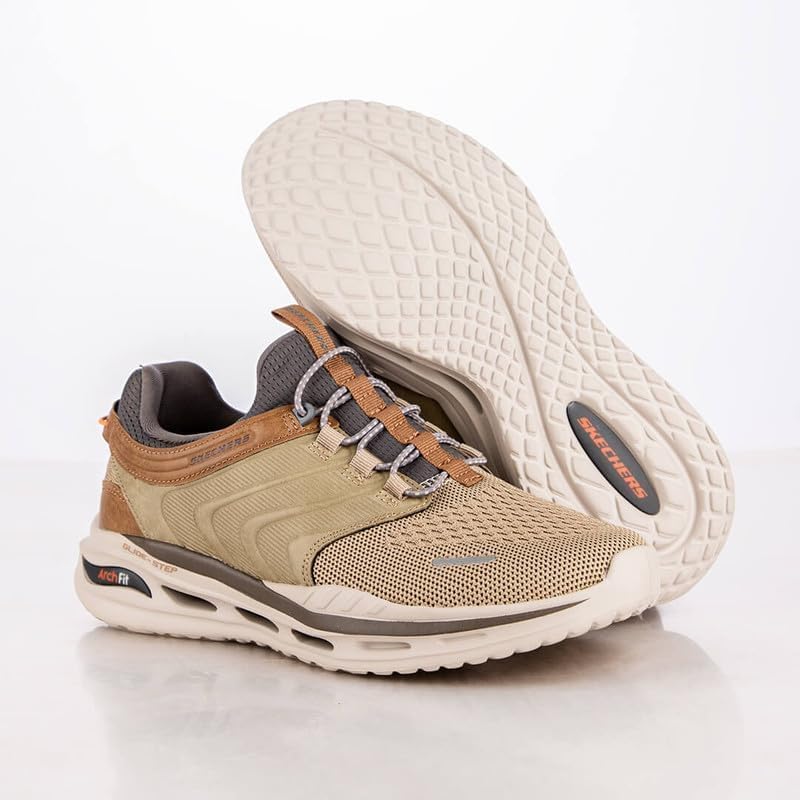 Skechers Men Arch Fit Orvan-Quinter Sneaker in Taupe - Image 4