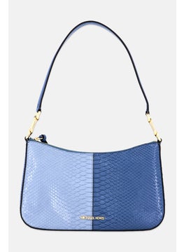 Michael Kors Women Laney Snake Skin Cross Body Bag 18 H x 29 L x 7 W cm, Blue  - Image 1