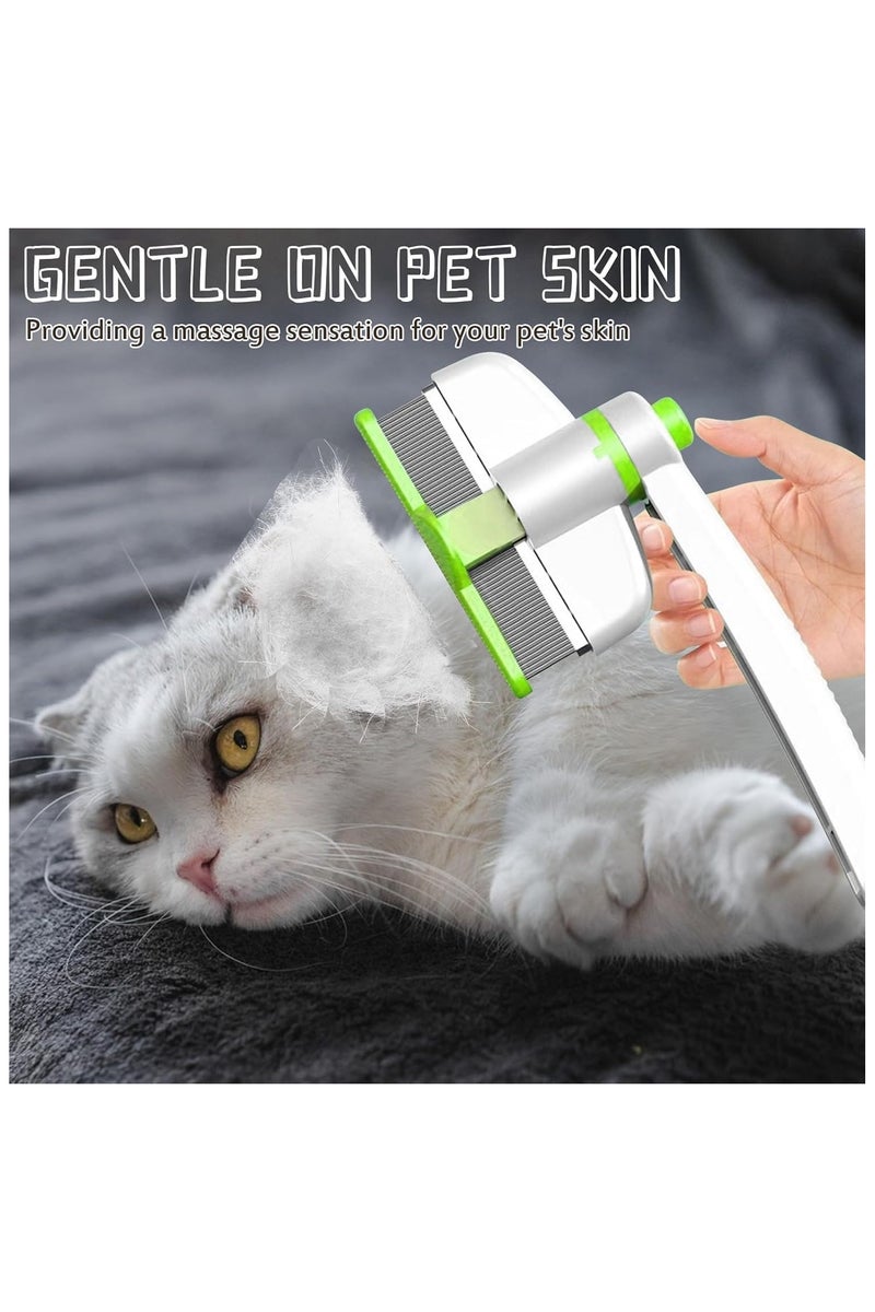 Cat Brush, Dog Brush, Long/Short Cat Comb, One-Button Flea Comb for Cats and Dogs, Pet Grooming Brush for Removing Fur, Loose Fur and Dirt - Image 5