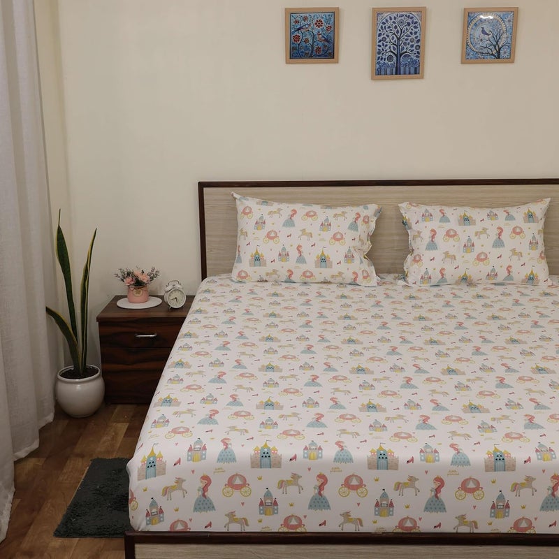 Bhoomi Impex Bedsheet for King Size PrincessThemed Bedsheets Include Pillow Covers Soft Cozy and Adorably Designed Little Princess - Image 1