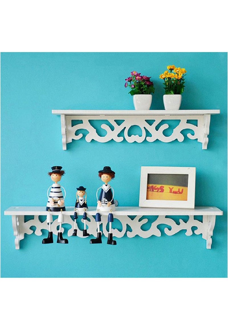 LINGWEI Wall Shelf Wall Mounted Wooden Shelf Set Of 3 Floating Shelves White Floating Shelf For Wall Display Shelf For Living room Bedroom Office Kitchen  - Image 5