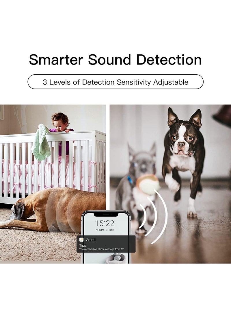 Arenti - P2T 3MP Indoor Wi-Fi Pan tilt Zoom Home Security Camera, Baby Monitor with Camera and Audio, FHD, Night Vision, 2-Way Audio, AI Motion Detection Compatible with Alexa & Google Assistant - Image 1