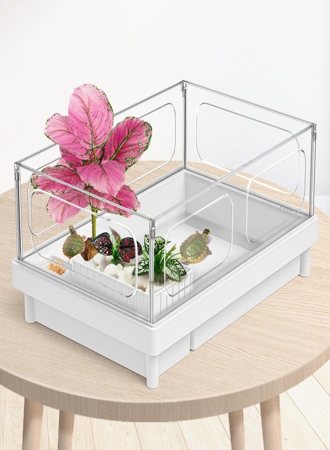 Moonorange Reptile Artificial Plants, Terrarium Plants Decorations Supplies, Aquarium Fish Tank Plants, Amphibian Habitat Hideout Tank Accessories(L Set-3pcs/F) - Image 4