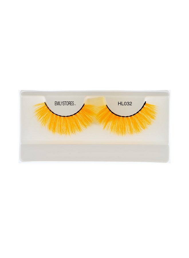 EMILYSTORES Yellow Eyelashes Colored Halloween Lashes For Costume Dramatic Long Eye Lashes Masquerade Party Cosplay Makeup Lashes 1 Pair (Yellow) - Image 1