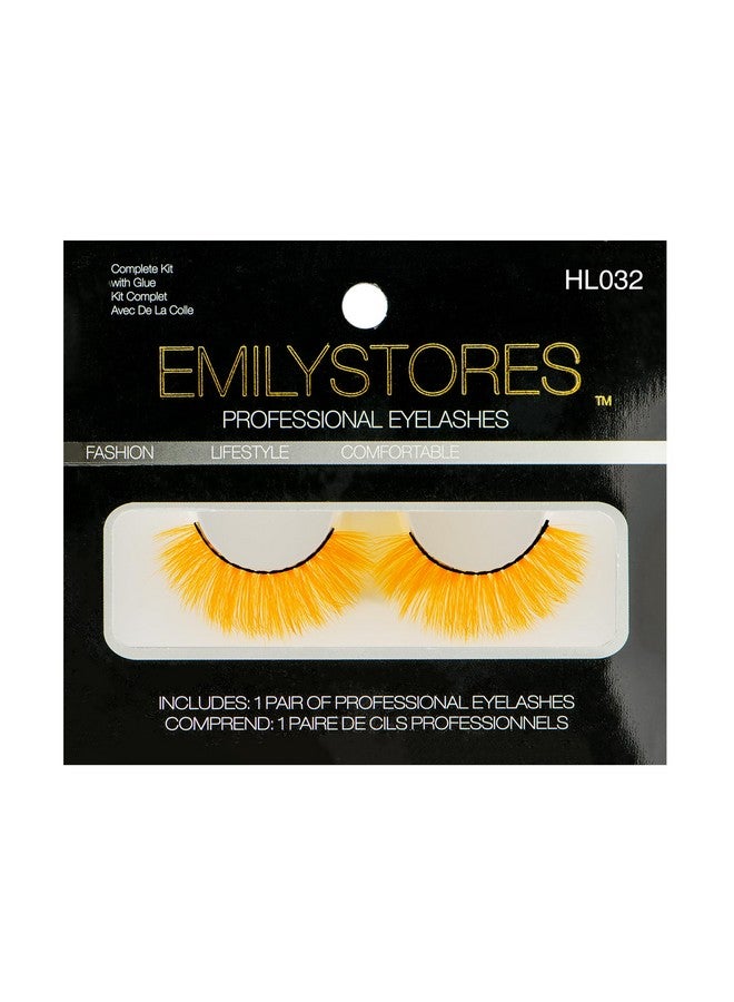 EMILYSTORES Yellow Eyelashes Colored Halloween Lashes For Costume Dramatic Long Eye Lashes Masquerade Party Cosplay Makeup Lashes 1 Pair (Yellow) - Image 2