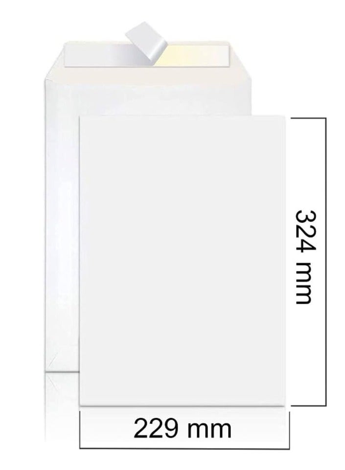 COSMOS Cosmos Peel N Seal Envelopes, 12.75 x 9.25 inch, 80 GSM, A4 Size, 50 Pieces, White  - Image 2
