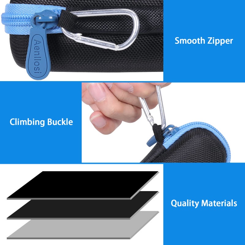 Aenllosi Aenllosi Hard Carrying Case Replacement Compatible with Garmin HRM-Pro Plus, Premium Chest Strap Heart Rate Monitor Holder(Case Only) (Blue Zipper) - Image 2