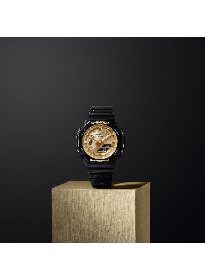 Casio G-Shock GA-2100GB-1A Analog-Digital Men's Watch | Black & Gold Dial | Carbon Core Guard | Shock Resistant | 200M Water Resistant - Image 2