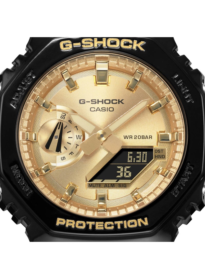 Casio G-Shock GA-2100GB-1A Analog-Digital Men's Watch | Black & Gold Dial | Carbon Core Guard | Shock Resistant | 200M Water Resistant - Image 3