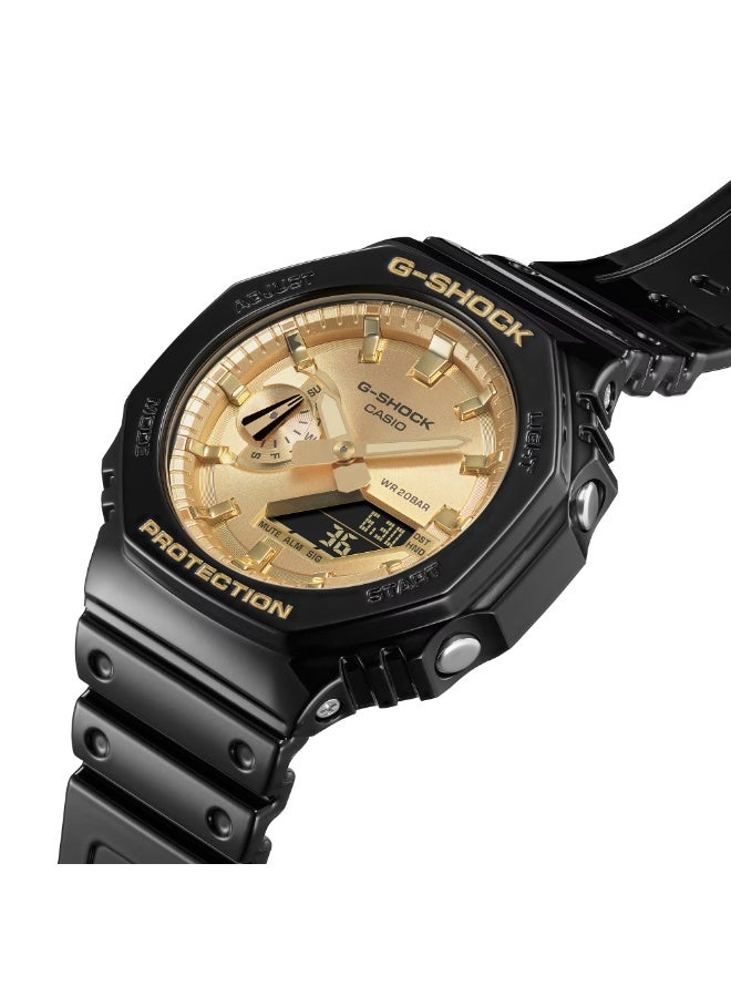 Casio G-Shock GA-2100GB-1A Analog-Digital Men's Watch | Black & Gold Dial | Carbon Core Guard | Shock Resistant | 200M Water Resistant - Image 5