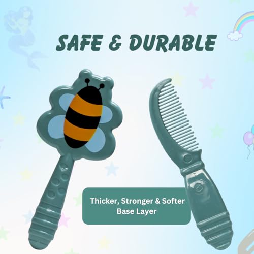 Adore Jungle Fun Brush and Comb Set | Newborn Scalp Grooming Product for Infant Toddler Kids & for New Born Children (Honey Bee) - Image 4