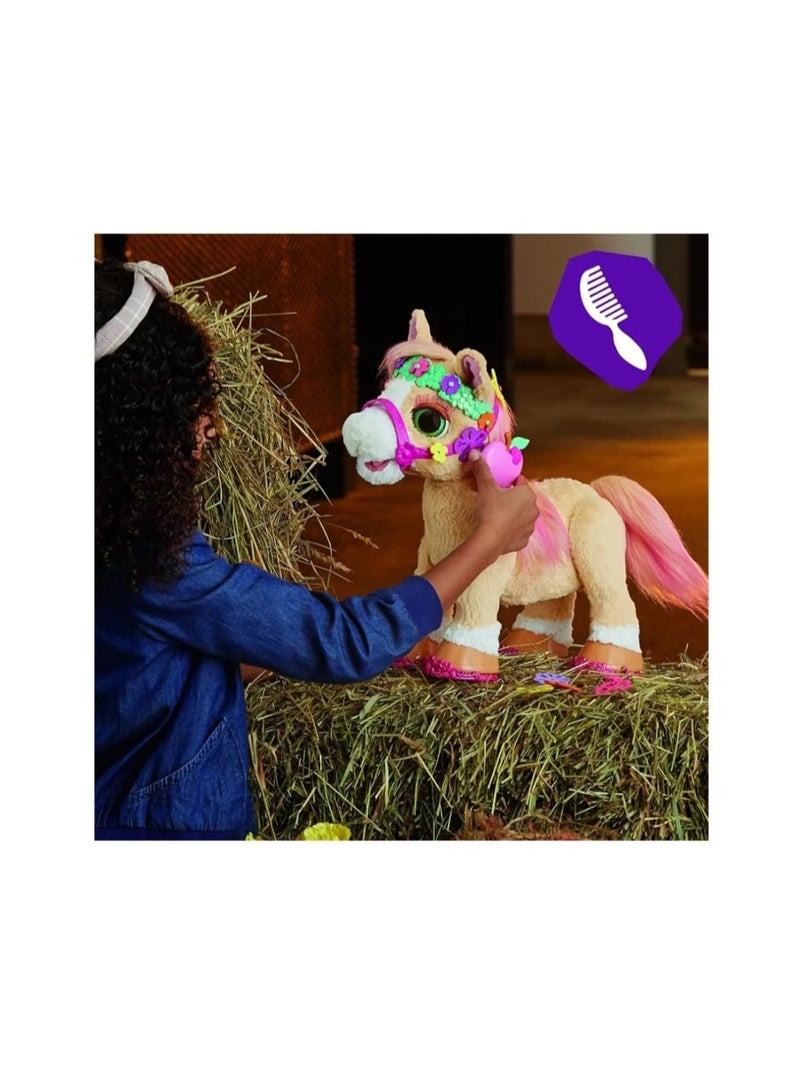 FurReal Cinnamon My Stylin' Pony, Interactive Plush Toy, 80+ Sounds and Reactions, with Accessories, Best Gift / Friend For Girls and Boys - Image 2