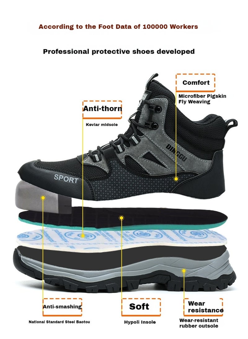 Steel Toe Shoes for Men Lightweight Safety Shoes Comfortable Puncture Proof Slip On Indestructible Work Shoes and Fashion Sneakers. - Image 3