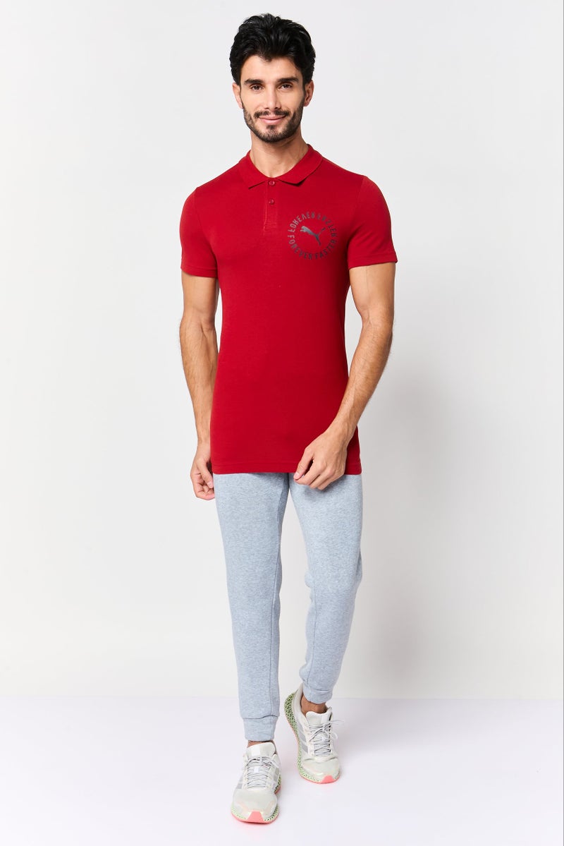 PUMA Men Slim Fit Short Sleeve Outdoor Polo Shirt, Maroon - Image 4
