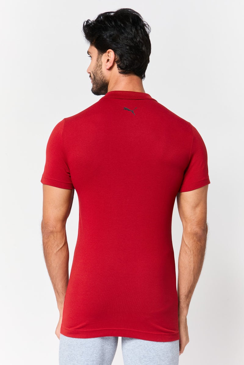 PUMA Men Slim Fit Short Sleeve Outdoor Polo Shirt, Maroon - Image 3