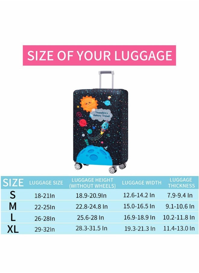 Generic Luggage Cover Water Washable Suitcase Cover Spandex Elastic Luggage Protective Covers Travel Accessories Suitable for 18-32 Inch Trolley Case  - Image 5