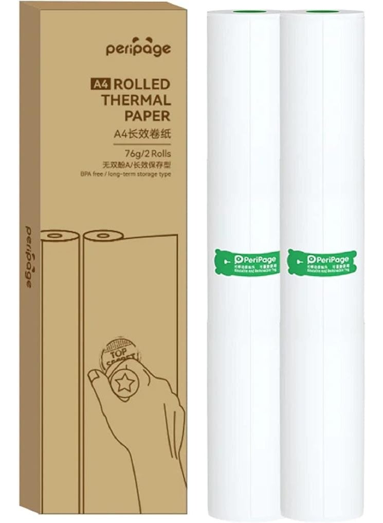 PeriPage Thermal Paper, Printing Paper, 210 x 30mm -2 Rolls, 8 inch Paper for PeriPage Portable Printer - Image 1