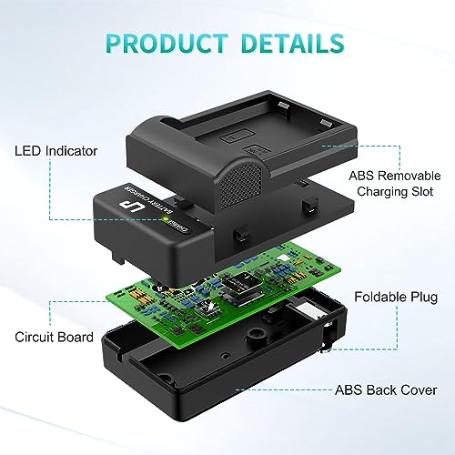 LP EN-EL14 EN EL14a Battery Charger, Charger Compatible with Nikon D3500, D5600, D3300, D5100, D5500, D3100, D3200, D5200, D5300, D3400, DF, Coolpix P7000, P7100, P7700, P7800 Cameras and More - Image 3