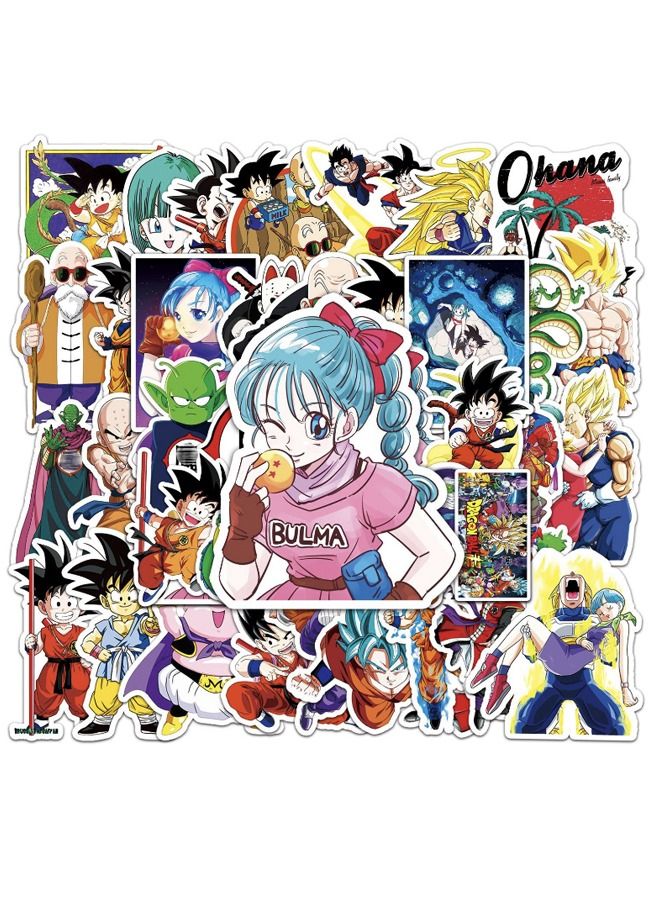 مجموعة 50 ملصقات للكتابة على الجدران برسومات كرتونية دراغون بول - Image 3