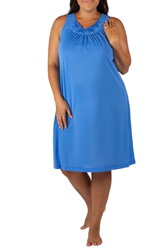 Shadowline Women's Petals 40 Inch Sleeveless Waltz Gown, Sapphire, 1X - Image 5