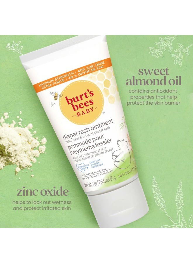 Burt's Bees Baby Diaper Rash Ointment, 100% Natural Skin Care, 3 Ounce (2 Pack) - Image 2