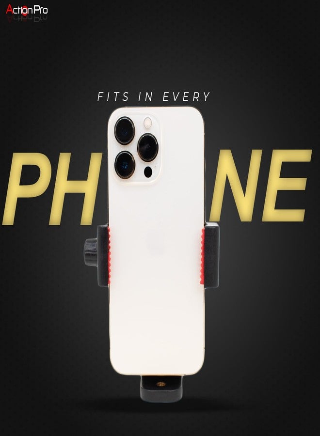 Action Pro Universal Tripod Phone Holder 1/4 Adapter | Phone Tripod Mount | Cell Phone Holder Mount Adapter Compatible with Xiaomi/Samsung/Vivo/Realme/Oppo/Apple//Micromax/Google (Made in India) - Image 3