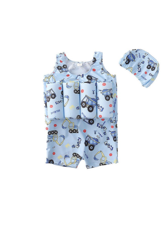 Loquat Children's Buoyancy Swimsuit Baby Swimsuit One-piece Girl Toddler 2-3 Years Old Toddler 1 Boy Swimsuit Baby-Color:Car-  - Image 1